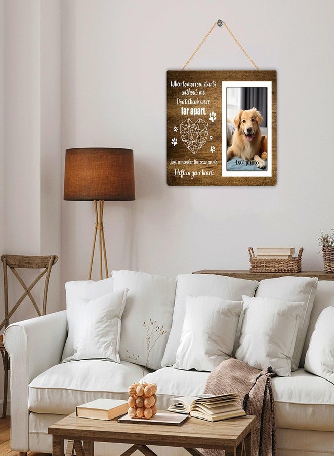Itsoly Dog Memorial Picture Frame,Pet Wooden Memorial Gifts Picture Frame for Loss of Pet Sympathy Keepsake Gifts, When Tomorrow Starts Without Me 4x6 Photo12P114 - Image 4
